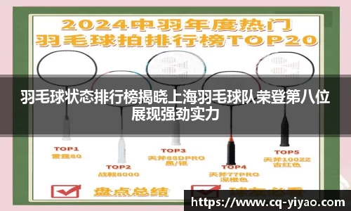 羽毛球状态排行榜揭晓上海羽毛球队荣登第八位展现强劲实力